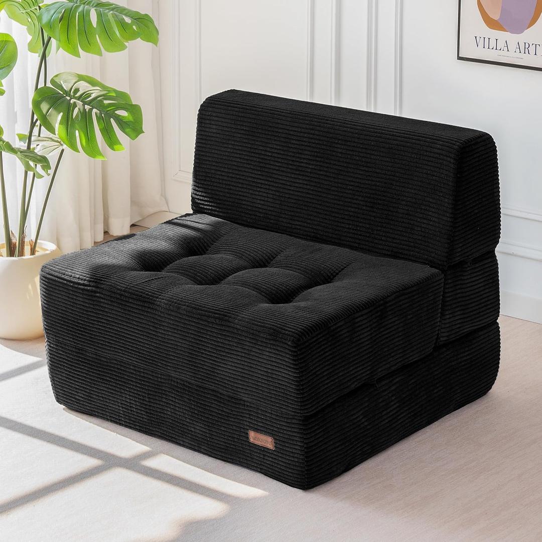 MAXYOYO Folding Sofa Bed, 8-Inch Fold-Out Chair Bed, Single