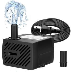 Submersible Water Pump 5W 95GPH Mini Fountain Water Pump Aquarium Pump For Hydroponic Systems Fish Tank Pond Water Gardens Fountain Statuary