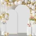 Gawicpy Wedding Arch Backdrop Stand Set Metal Arch Backdrop Stand with Wedding Arch Cover, Wedding Balloon Arch Backdrop Stand for Birthday, Baby Shower, Anniversary (White, 5.9FT+7.2FT)
