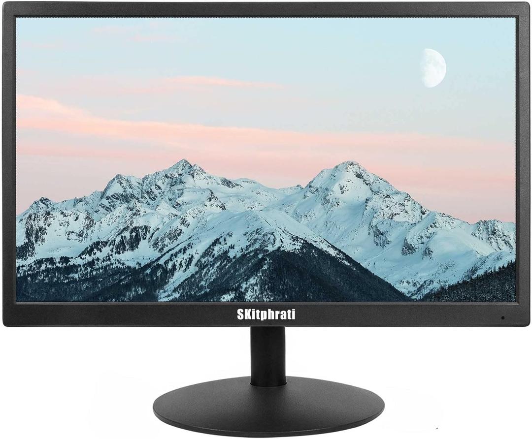 SKitphrati 20" PC Monitor 1600x900 75Hz 5MS HDMI Monitor LED Viewing Angle 95 (Horizontal) with HDMI VGA Input, 76% sRGB, VESA Wall Mount, TN Panel, Black