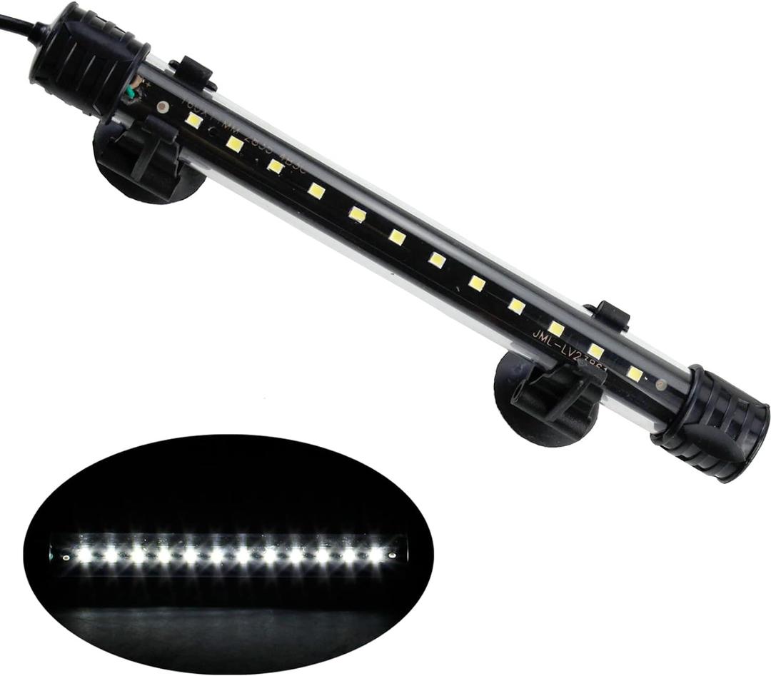AQUANEAT Aquarium LED Submersible Light 7.5 Inch Underwater Fish Tank Light (White)