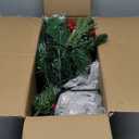 Set of 2 18 Inch Lighted Outdoor Christmas Tree with Remote, Timer, Multi-Color Lights, Battery Operated Pre-lit Frosted Pathway Artificial Urn Filler, Christmas Porch Decorations for Home Porch Yard