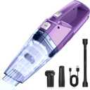 Handheld Vacuum Cordless  Car Vac Portable with 8KPA & Multi Accessories & Low Noise, Lightweight Hand Held Vacuum Cordless Rechargeable for Car/Home/Dust/Pet Hair, Mine Portable Vacuum (Violet)