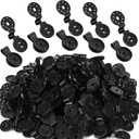 Barydat 400 Pcs Black Shade Cloth Plastic Clips Round Sunshade Net Fixing Clip Fabric Clips for Garden Anti Bird Netting Greenhouse Outdoor Agricultural Netting Fabric Accessories