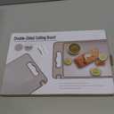 Tibo Cutting Board, 14.3"9.8" Tibo Titanium Cutting Board with Built-In Knife Sharpener, Double Sided Chopping Board with Grinding Tank, Easy to Clean (1side titanium other side wheat straw)