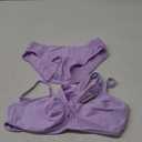 Girls Swimsuit Bathing Suits Criss Cross Bikini Set Two Piece Girls' Swimwear Solid Color Bathing Suit 7-16T (9-10 Years, Purple)