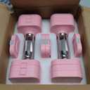 FEIERDUN 5-in-1 Adjustable Dumbbell Set of 2, 12LBS/6LBS Hand Weights for Women, Men, 1s-Adjust Dual-Stable Dumbbell Set for Women Home Gym & Outdoor (B-Cute Pink)