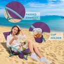 Northroad 2 Pack Low Folding Beach Chair,Portable Lightweight Lowback Sling Chair, Outdoor Low Seat Camping Chair w/Cup Holder & Carry Bag for Sand Camping Lawn Picnic Festival,Purple