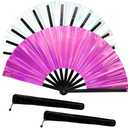 Fans for Line Dancing, 2 Pcs Boots On The Ground Hand Fan, Large Clacking Pop Fans Handheld That Make Sound, Women Men Foldable Clapping Fan for Line Dancing (Laser Purple, 8)
