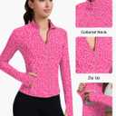 ZHENWEI Workout Jackets for Women Full Zip Up Cropped Athletic Long Sleeve Lightweight Slim Fit Running Tops with Pockets (Pink, XL)