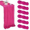 6 Pack Hot Pink Cheesecloth Table Runner 35x120 Inch Gauze Rustic Boho Table Runner 10FT Cheese Cloth for Summer Wedding Decor Birthday Party Bridal Baby Shower Table Decoration