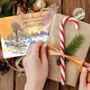 2 x Watercolor Christmas cards with envelopes, pack of 20, 5x7in, printed in England - with Carol, 'O Come all Ye Faithful'. Christmas cards bulk, by Just Cards Direct
