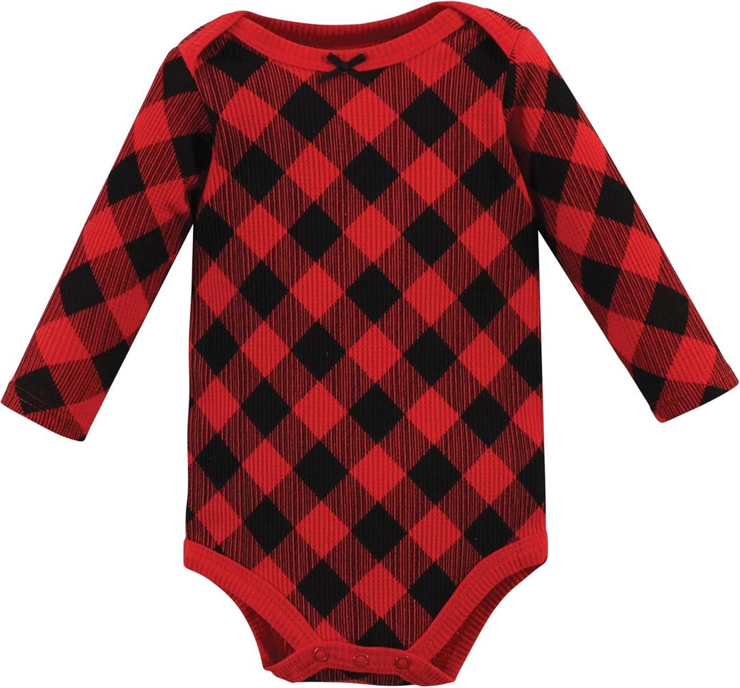Hudson Baby Unisex Baby Thermal Long Sleeve Bodysuits, size 3-6 months