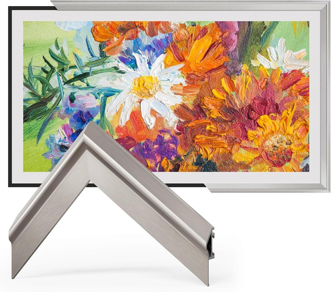 TV Frames 55” Deco Alloy Bezel Only for Samsung The Frame TV and Pro TVs (Fits 2021-2026), Modern & Minimalist Styles from TV to Art, Interchangeable Bezels for Home Decor, Easy Installation
