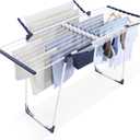 APEXCHASER Clothes Drying Rack - Foldable Laundry Rack Indoor Outdoor, Gullwing Drying Rack Clothing with 10pcs Clips + Bag, Collapsible Space-Saving Clothes Rack for Drying Towels Dolls, White