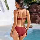 RIHOAS Sexy String Bikini Sets for Women Two Piece Bathing Suit Cheeky U-Wire Top and Mid Rise Bottom Bikini Swimsuits (Red, XS)