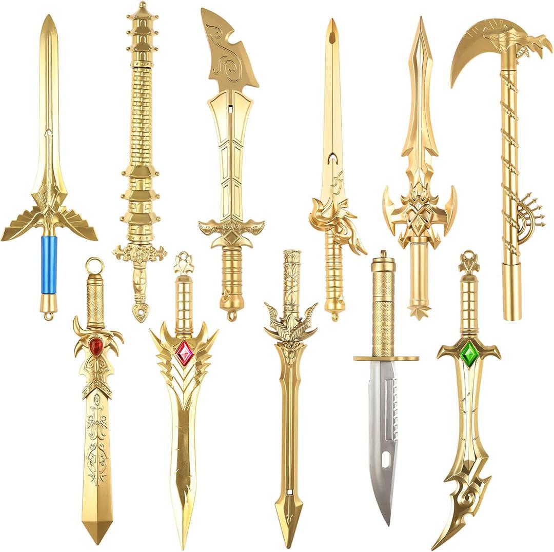 Moodaily 24-Piece Ancient Sword Shape Gel Ink Pens Set - Fun Novelty Pens in Black Ink Cool Sword Plastic Gel Ink Cool Pens for Christmas Birthday Party Presents and Office Writing Supplies