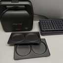 Bakers Friend 3 in 1 Mini Waffle Maker with Removable Plates, Dual Waffle & Pancake and Grill Plates, Breakfast Sandwich Maker Press, Dishwasher Safe, Non-stick Coating, Graphite