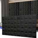 SERABETTO 3D Wall Panels,4-Pack PU Wall Panels, 23.6"*47.2" Wall Texture Panels, Wall Accents, Wall Panel for Accent Wall Decor, Sophisticated & Stylish 3D Wall DecorBlack