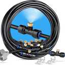 homenote Misting Cooling System 75FT (23M) Misting Line + 28 Brass Mist Nozzles + Brass Adapter(3/4") Outdoor Mister for Patio Backyard Garden Greenhouse Watering