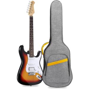 LETSROCK 38 40 41 Inch Electric Guitar Bag, Electric Guitar Case Gig Bag with 0.4 Inch Waterproof Thick Padding Premium Dual Adjustable Shoulder Strap Pocket & Neck Strap Gray