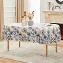 Horaldaily Watercolor Tablecloth 6084 Inch Oval, Watercolor Flowers Washable Seasonal Table Cover for Party Picnic Dinner Decor (Beige)