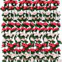 12 PCS 98.4 FT Artificial Flower Garland Pink Rose Garland for Wedding Room Decor12,Pink