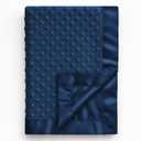 Pro Goleem Baby Soft Minky Dot Blanket with Silky Satin Backing Baby Gifts for Boys and Girls (Navy Blue, 30 x 40)