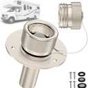 All Metal RV City Water Inlet with Check Valve RV water inlet -rv water fill inlet Leak Proof & Universal Fit for RV Camper Motorhome Trailer Marine -Nickel