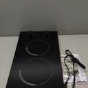 2 Burner Electric Cooktop - 110v Countertop and Built-in Electric Stove 2000W, 12 Inch Ceramic Stove with Residual Heat Indicator, Over-Temperature Protection, Knob Control, 110-120V Plug in