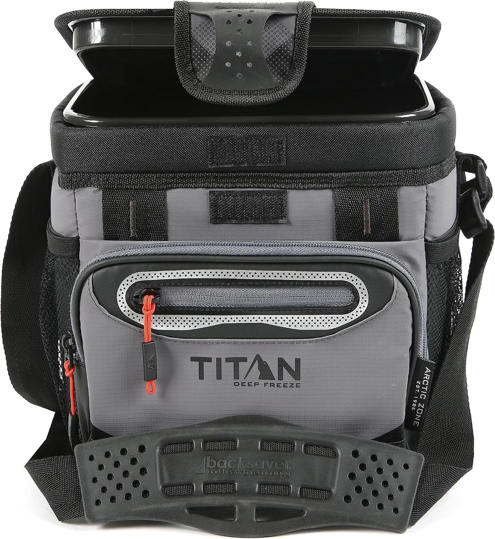 Titan by Arctic Zone Deep Freeze Cooler - Zipperless Hardbody Cooler - Deep Freeze Insulation, HardBody Liner, and SmartShelf, 9 Can