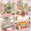 Wovnet 48 Pcs Mother's Day Craft Kits Make You Own Mother's Day Wood Craft Kit DIY Coloring Wooden Art and Crafts with Gem Stickers for Mom's Birthday Gifts Party Decoration Hanging Ornaments