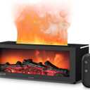 TMEHM Fireplace Flame Air Diffuser Humidifier,7 Colors Aromatherapy Essential Oil Diffuser,Ultrasonic Aroma Humidifier with Timer for Home,Bedroom,Office,Yoga (Black, L)