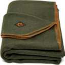Arcturus Military Wool Blanket - Warm, Thick, Washable - Great for Outdoors, Camping, Stadium Blanket, Picnics, Travel - Car & Bushcraft Survival Kits (Large, Olive Green)