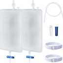 2PCS 1000ML Silicone Catheter Leg Bag | Reusable Washable Urine Drainage Bag with Anti-Slip Adjustable Straps & 1M Silicone Tube, Post-Surgery, Long-Term Care