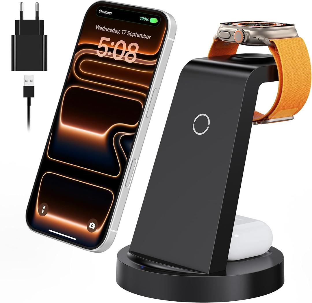 3 in 1 Charging Station for iPhone Inductive Wireless Charger