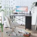 Pamray 32 Inch Computer Desk with 4 Drawers Small Office Desk for Home Bedroom Study Writing Simple Modern Computer Table Grey
