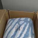 WITSHOCK 12x15 Washable Rug for Living Room,Modern Floral Distress Print Pattern Area Rugs,Stain Resistant with Non Slip Backing Carpet for Dining Room,Bedroom & Home Decor,Blue/Light Blue