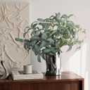 Artificial Greenery Stems for Vase, 5 Pcs Tall Fake Plants Branches Faux Greenery Twigs Leaf for Indoor Home Office Vase Filler for centerpieces, Dark Green