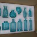 Bud Vases Set of 12, Blue Glass Vase Small Vintage Flower Vase for Decor Ribbed Glass Bud Vases in Bulk Wedding Decor Bridal Shower Party Centerpieces Home Room Table Decorations