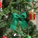 AIMUDI Green Bows for Christmas Tree 5'' Dark Green Hand Felted Christmas Bow for Gift Wrapping Premade Bow for Presents Crafts Wreaths Fireplaces Winter Holiday Christmas Decorations, 24 PCs