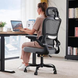 TRALT Office Chair Ergonomic Desk Chair, 330 LBS Home Mesh Office Desk Chairs with Wheels, Comfortable Gaming Chairs (Dark Grey), Pack of 1