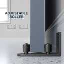 EaseLife 2 Pack Barn Door Floor Guide,2 Assemble Setup Options,Wall Mount System,Adjustable Ball Bearings Stay Roller,Flush Flat Bottom Design,Black