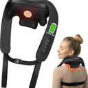 JZBRAIN Cordless Shiatsu Neck and Shoulder Massager with Heat & Kneading | 2000mAh Rechargeable Battery, Hands-free, 3 Modes, 2 Intensity, 2 Heat Levels, for Muscle Soreness, Stiff Neck Fatigue Relief