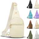 VOROLO Large Sling Bag, Crossbody Bag for Women and Men with Adjustable Strap - Trendy Beige
