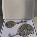 Dual Handheld Shower Head Combo, 2-in-1 Rain Shower Heads System 8 Inch Rainfall Shower Head and 10 Modes High Pressure Hand Held Showerhead with Built-in Power Wash, Standard-Round, Brushed Nickel