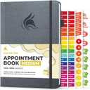 Clever Fox Appointment Book  Hourly Schedule Planner with Time Slots  Time Box Planner for Daily Work & To-Dos  Weekly & Monthly Spreads, Undated, Hardcover, A5 Size (Silver Black)