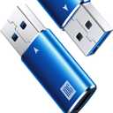 7 x [10Gbps] USB C Female to USB Male Adapter, USB 3.1 A to USB C Adapter SuperSpeed Data Sync for iPhone 17 Air, iPhone 17 Pro Max, iPhone 16 15 Pro Max, Type-C Earphone, Laptop, Charger, Quest Link-Blue