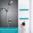 GwernKB Handheld Shower Head with On Off Switch 8-Mode High Pressure Showerhead with 79 Inches Extra-long Stainless Steel Hose and Bracket PLUS Extra Low-Reach Adhesive Wall Mount for Kids, Silver