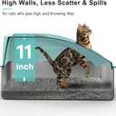 AIPERRO Stainless Steel Litter Box | XL Enclosed Cat Litter Boxs with Lid for Big Cats | High Sided, Anti-Urine Leakage | Non-Stick Bottom & Includes Litter Mat & Metal Scoop (Turquoise, X-Large)